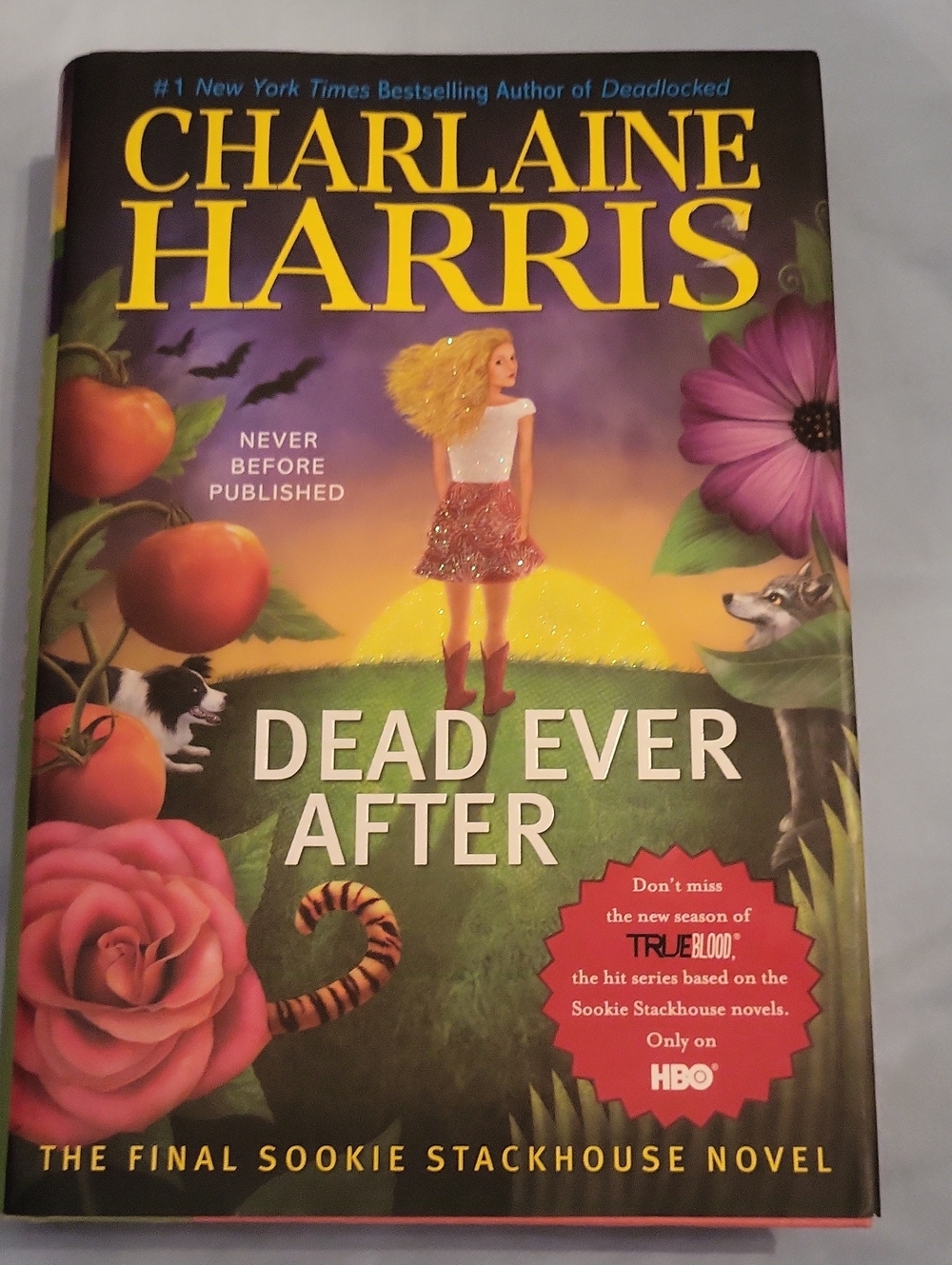 Charlaine Harris "Dead Ever After" Hardcover Novel - Yellow, Purple, Green Cover